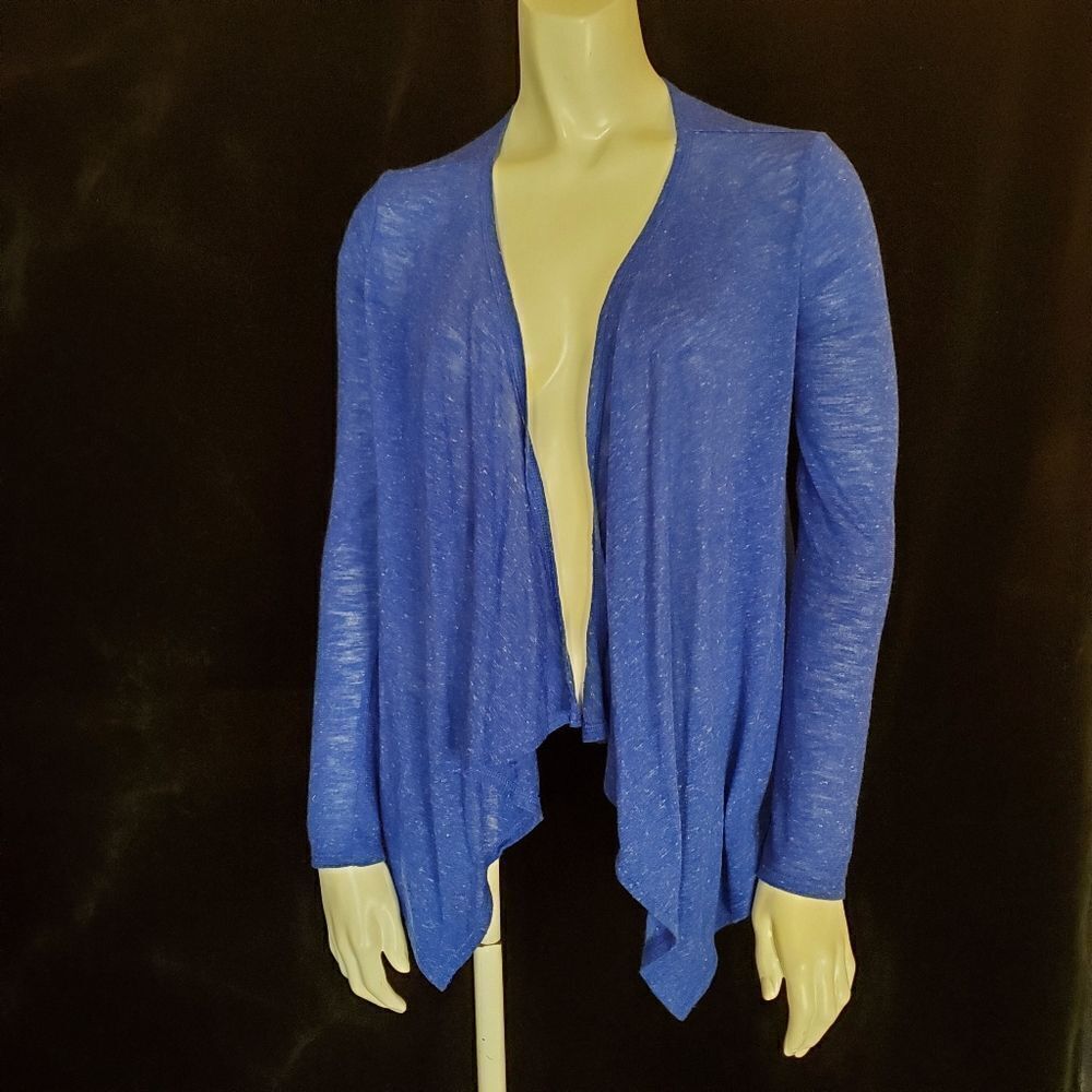 American Eagle Outfitters Blue & White Cardigan (XS)